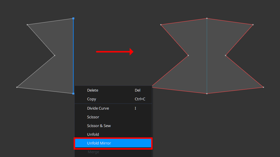 Operation Method  Unfold mirror